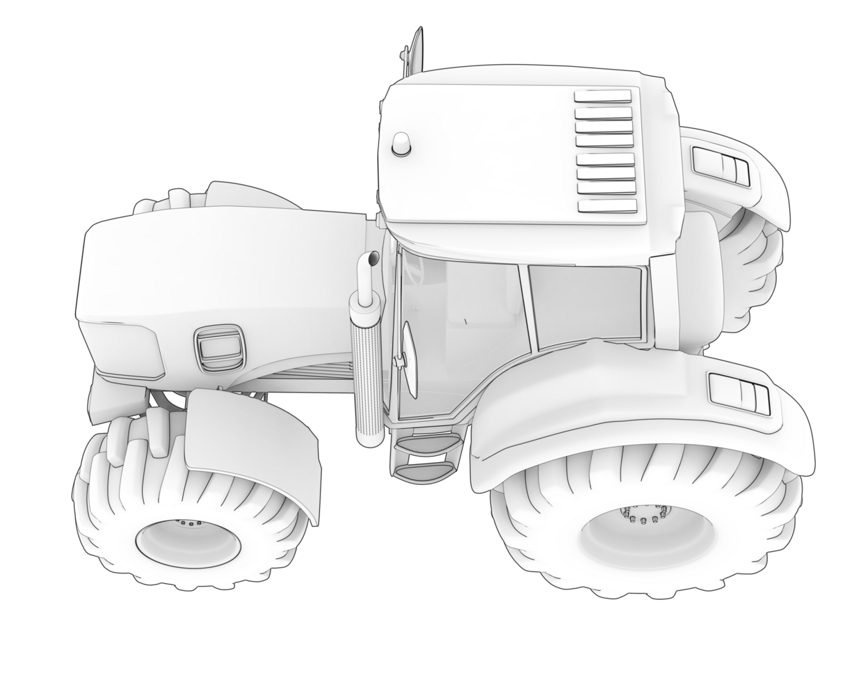 Big farming vehicle isolated on background. 3d rendering - illustration png