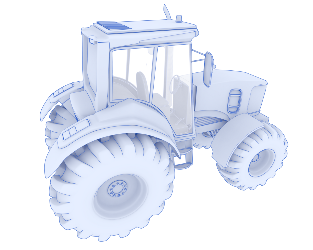 Big farming vehicle isolated on background. 3d rendering - illustration png