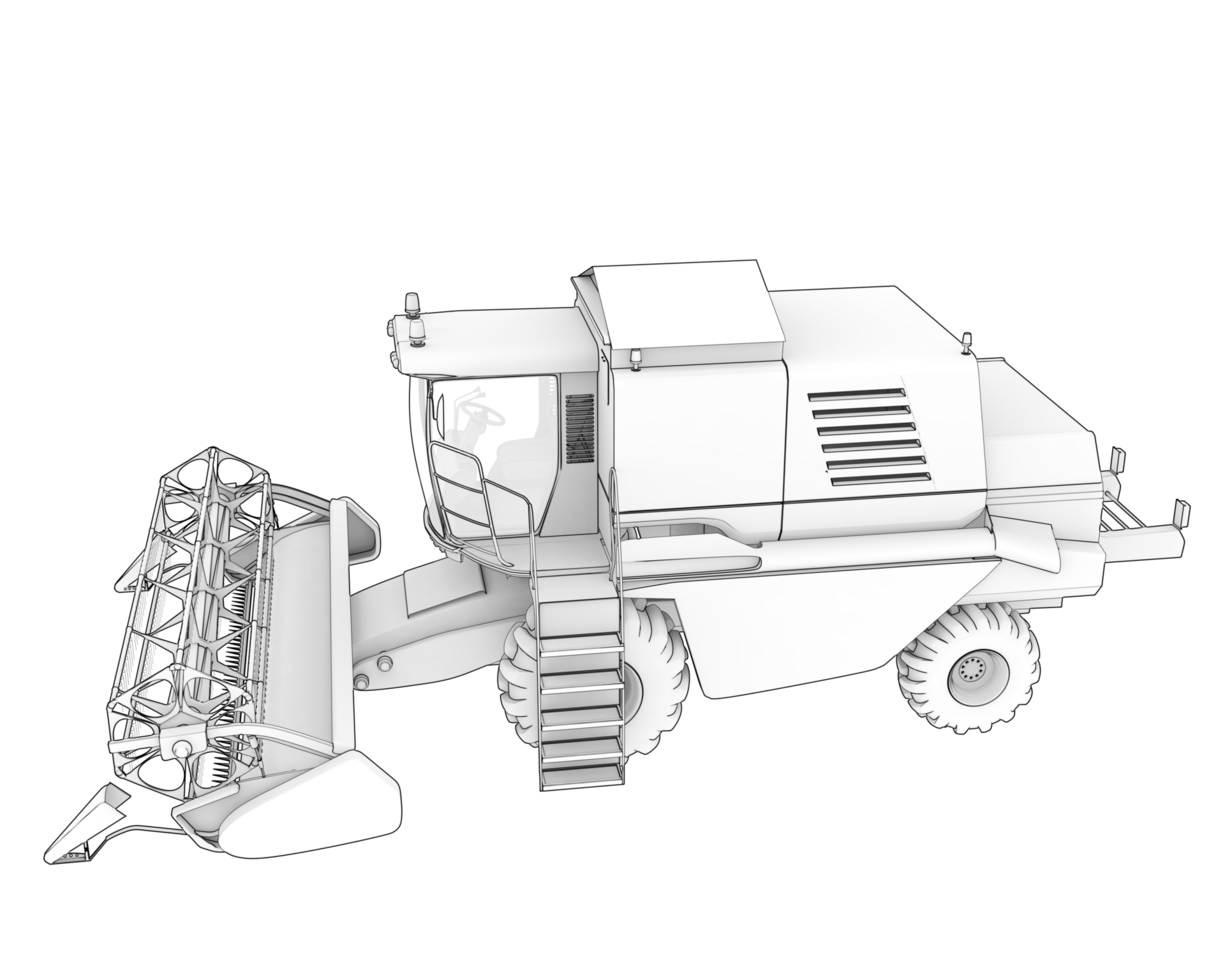 Harvester isolated on background. 3d rendering - illustration png