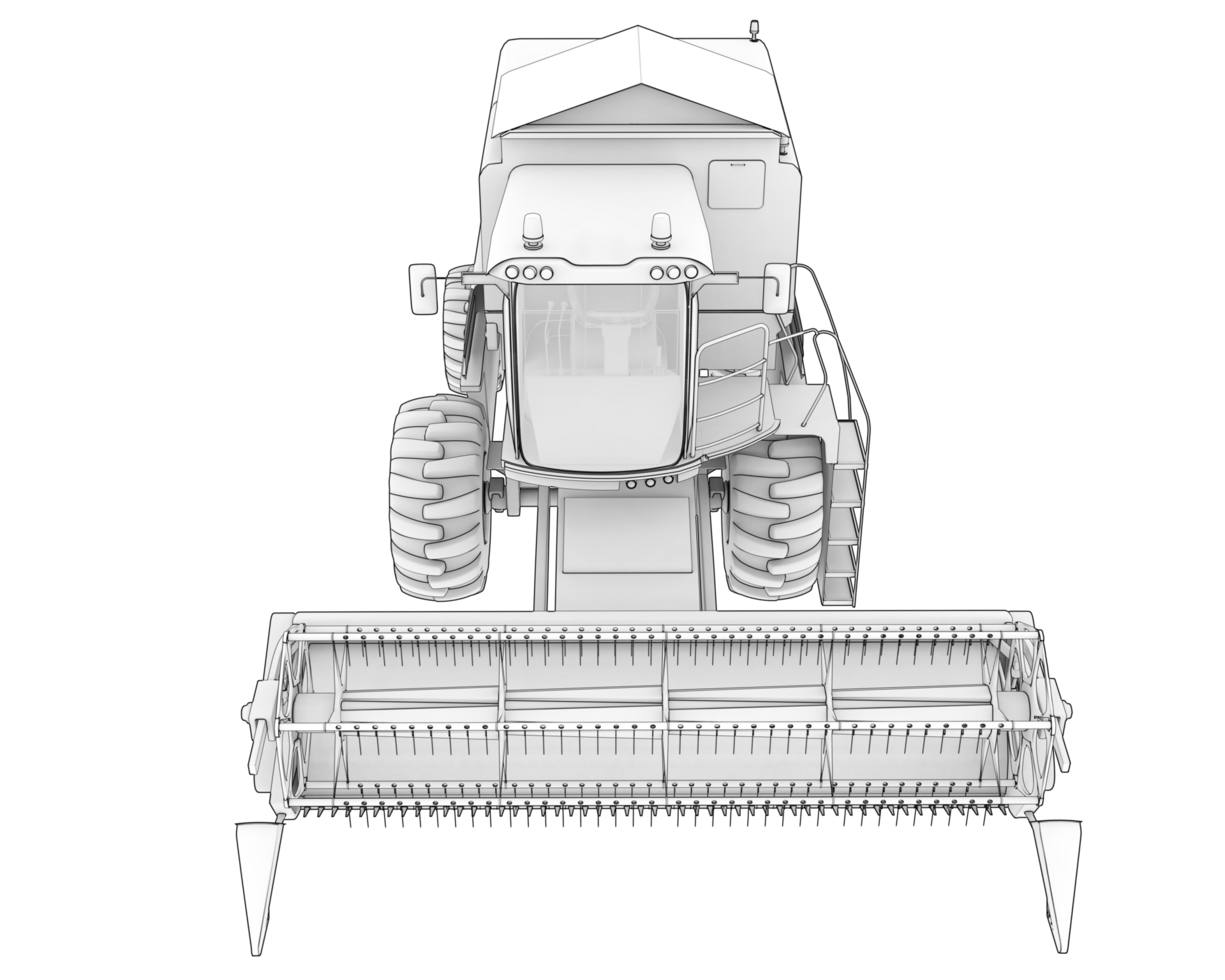 Harvester isolated on background. 3d rendering - illustration png