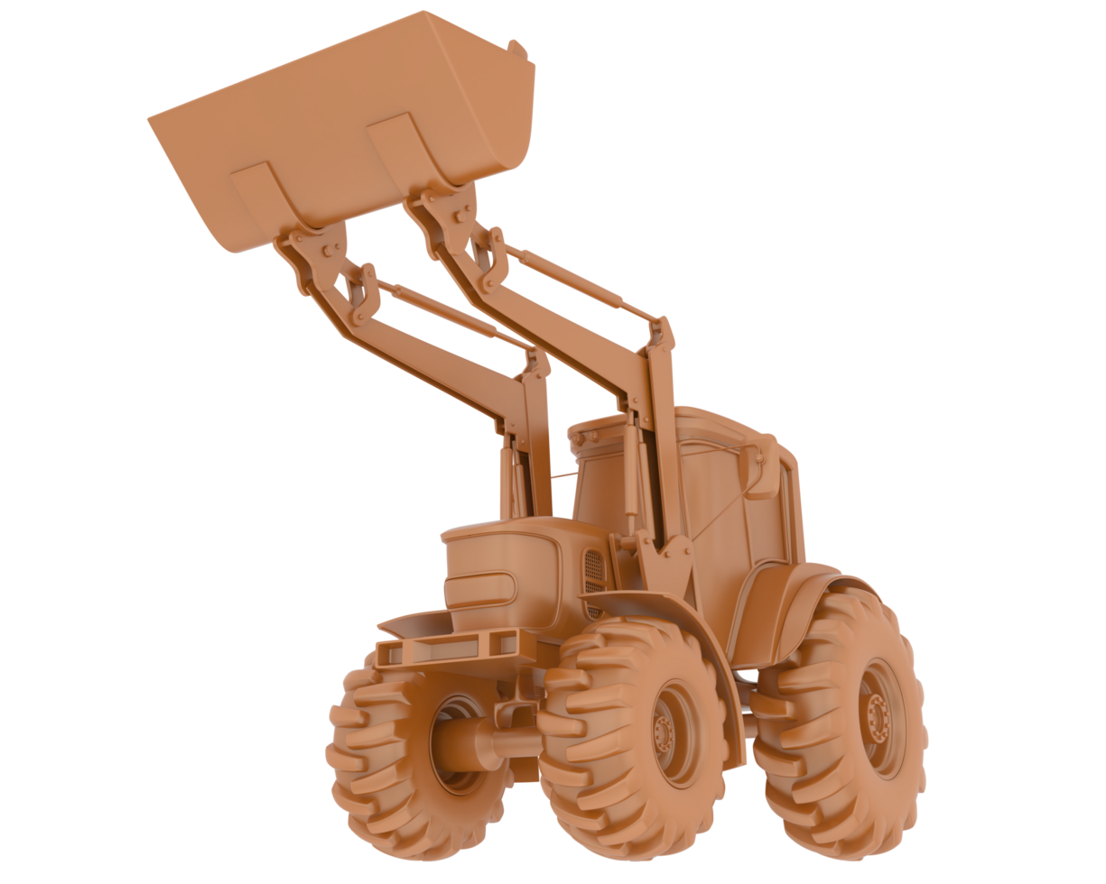 Excavator isolated on background. 3d rendering - illustration png