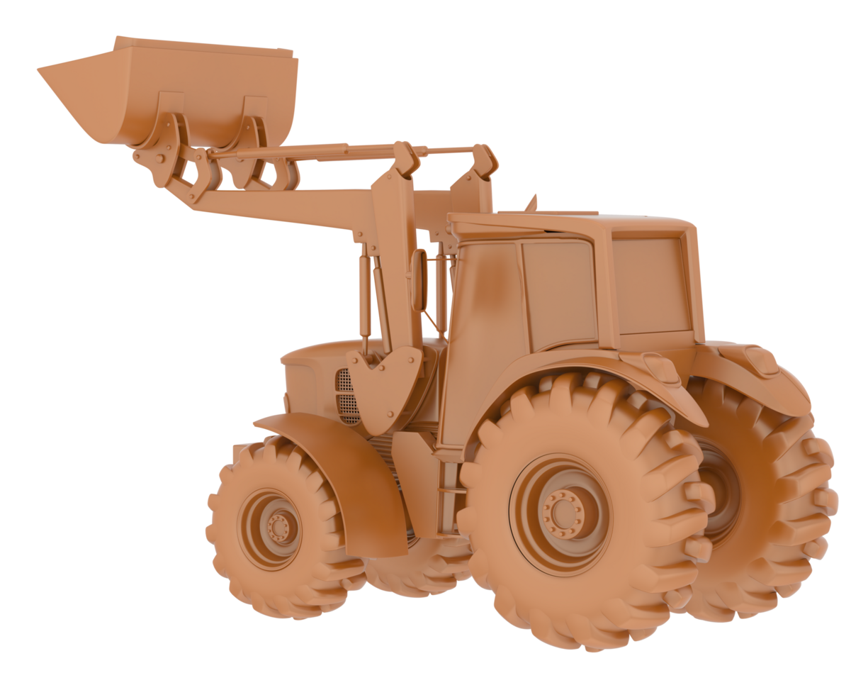Excavator isolated on background. 3d rendering - illustration png