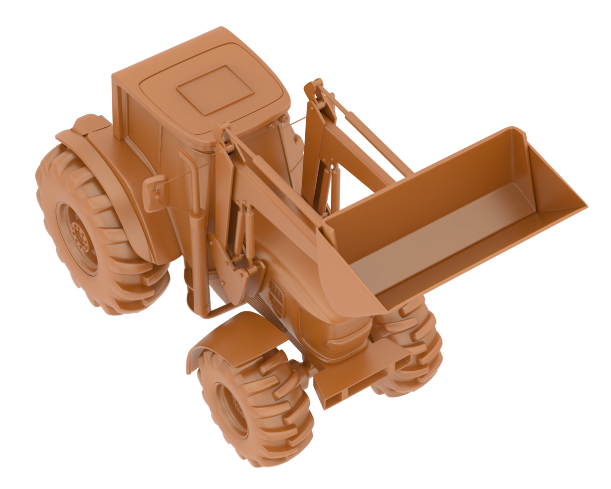 Excavator isolated on background. 3d rendering - illustration png