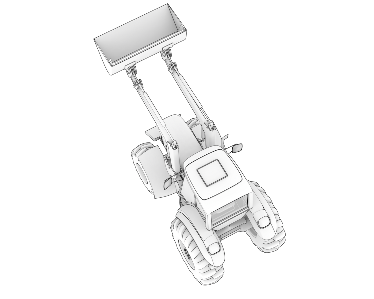 Excavator isolated on background. 3d rendering - illustration png