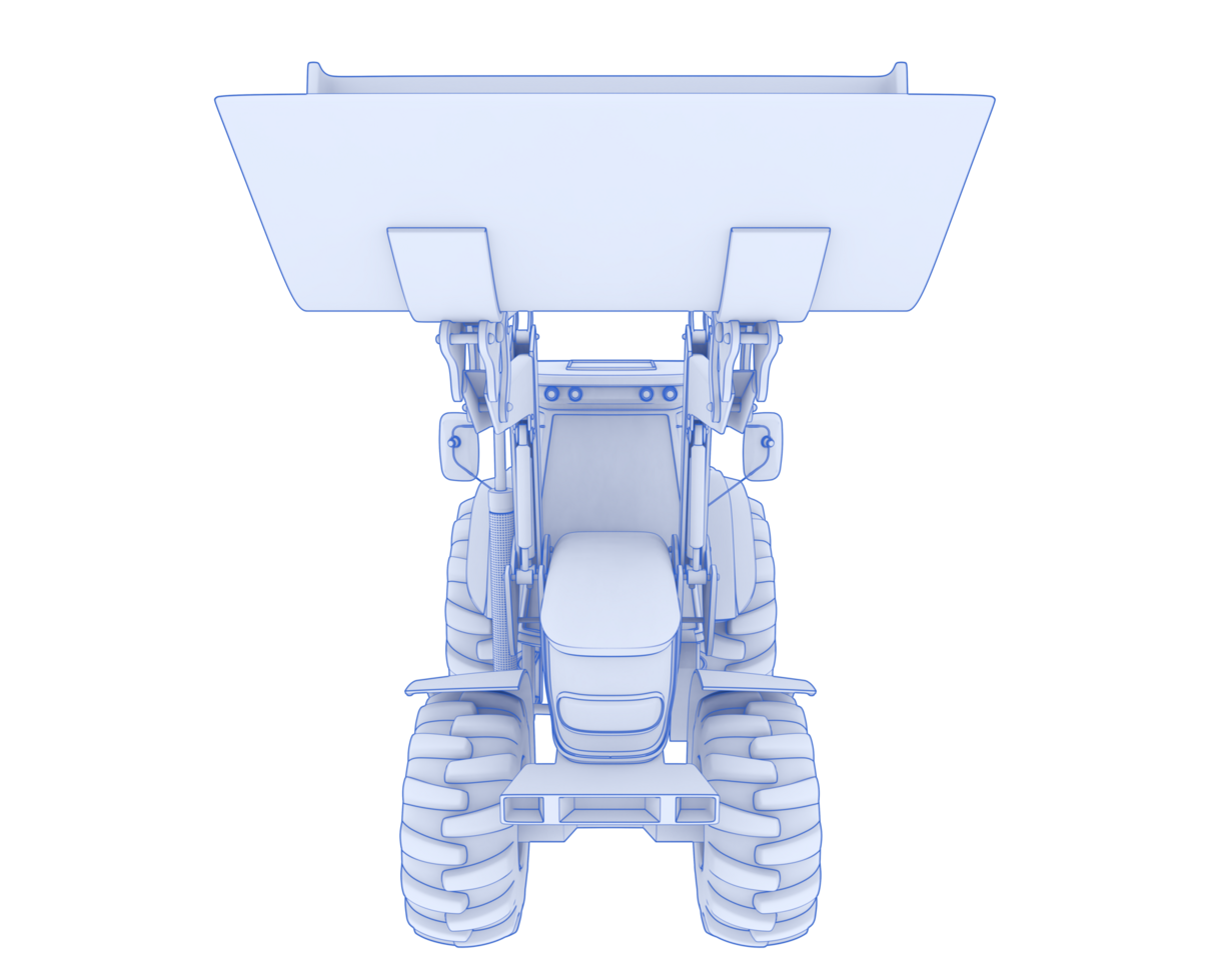 Excavator isolated on background. 3d rendering - illustration png