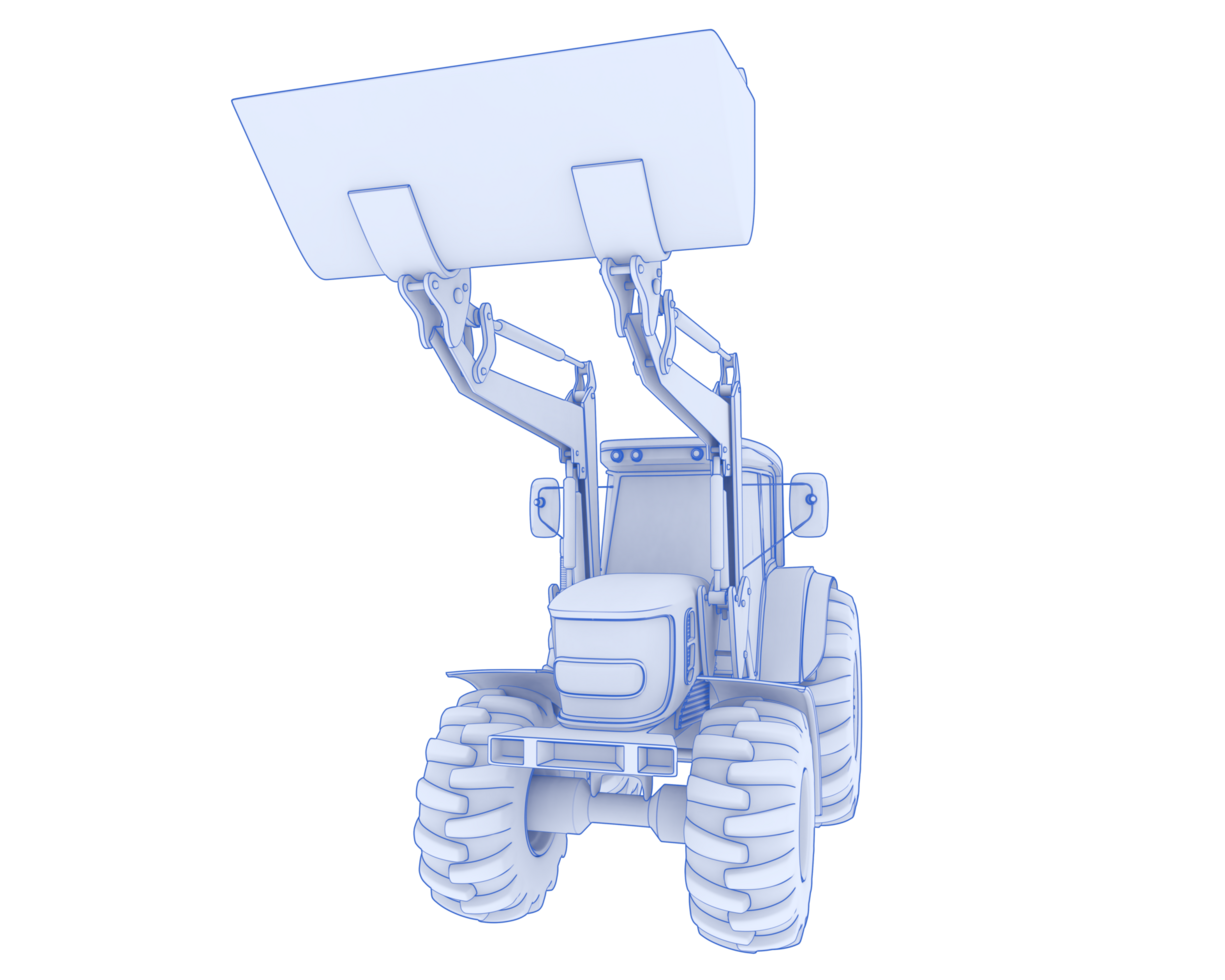 Excavator isolated on background. 3d rendering - illustration png