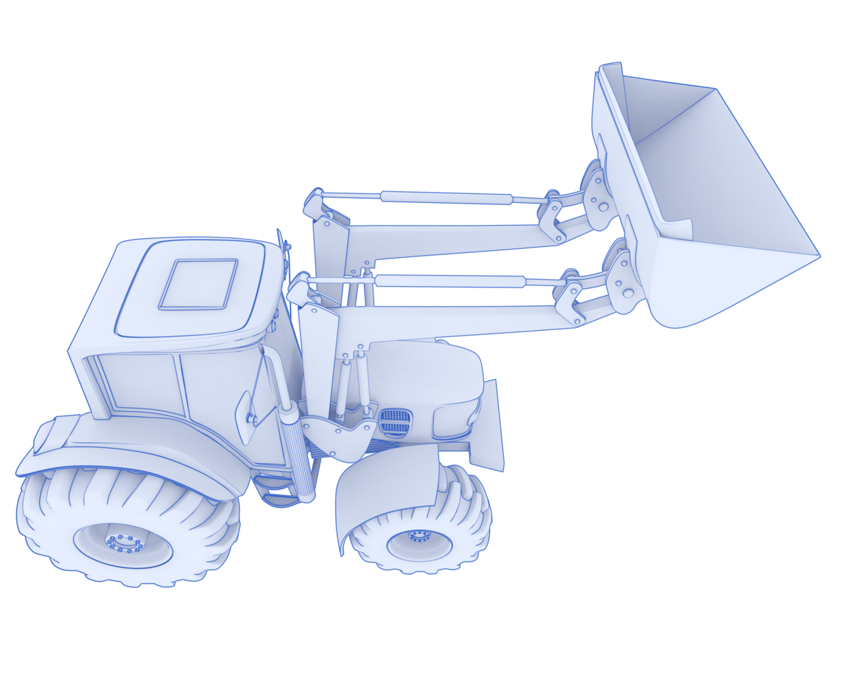 Excavator isolated on background. 3d rendering - illustration png