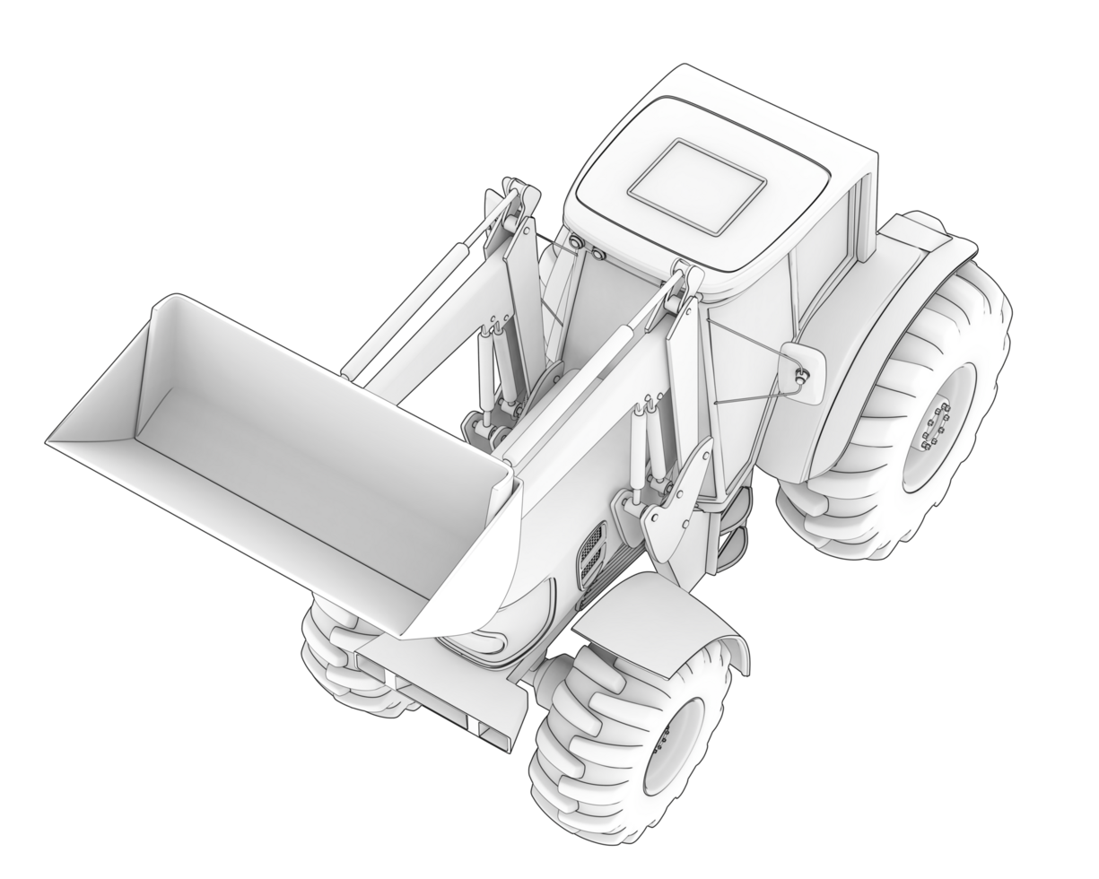 Excavator isolated on background. 3d rendering - illustration png