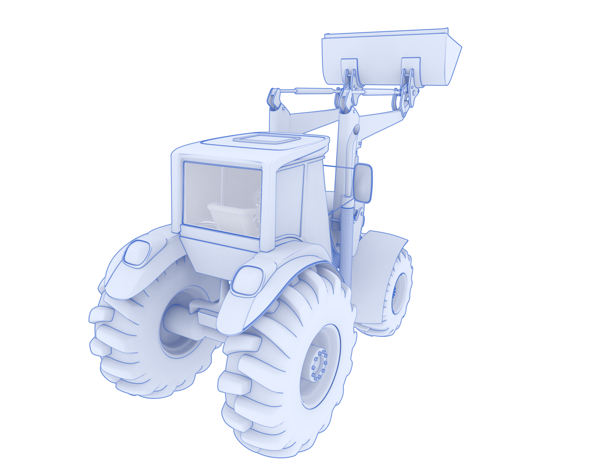 Excavator isolated on background. 3d rendering - illustration png