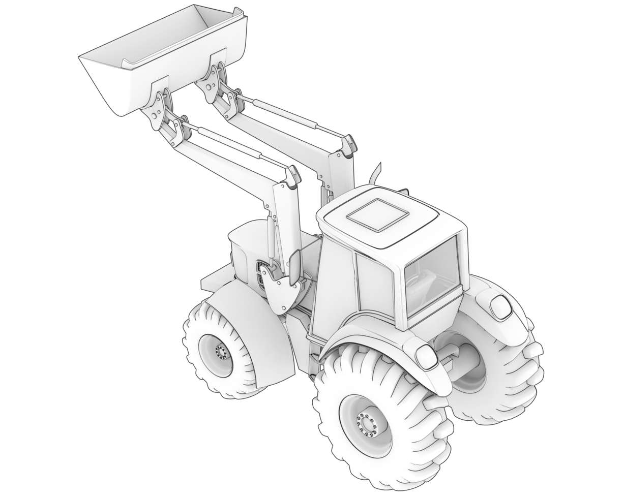 Excavator isolated on background. 3d rendering - illustration png