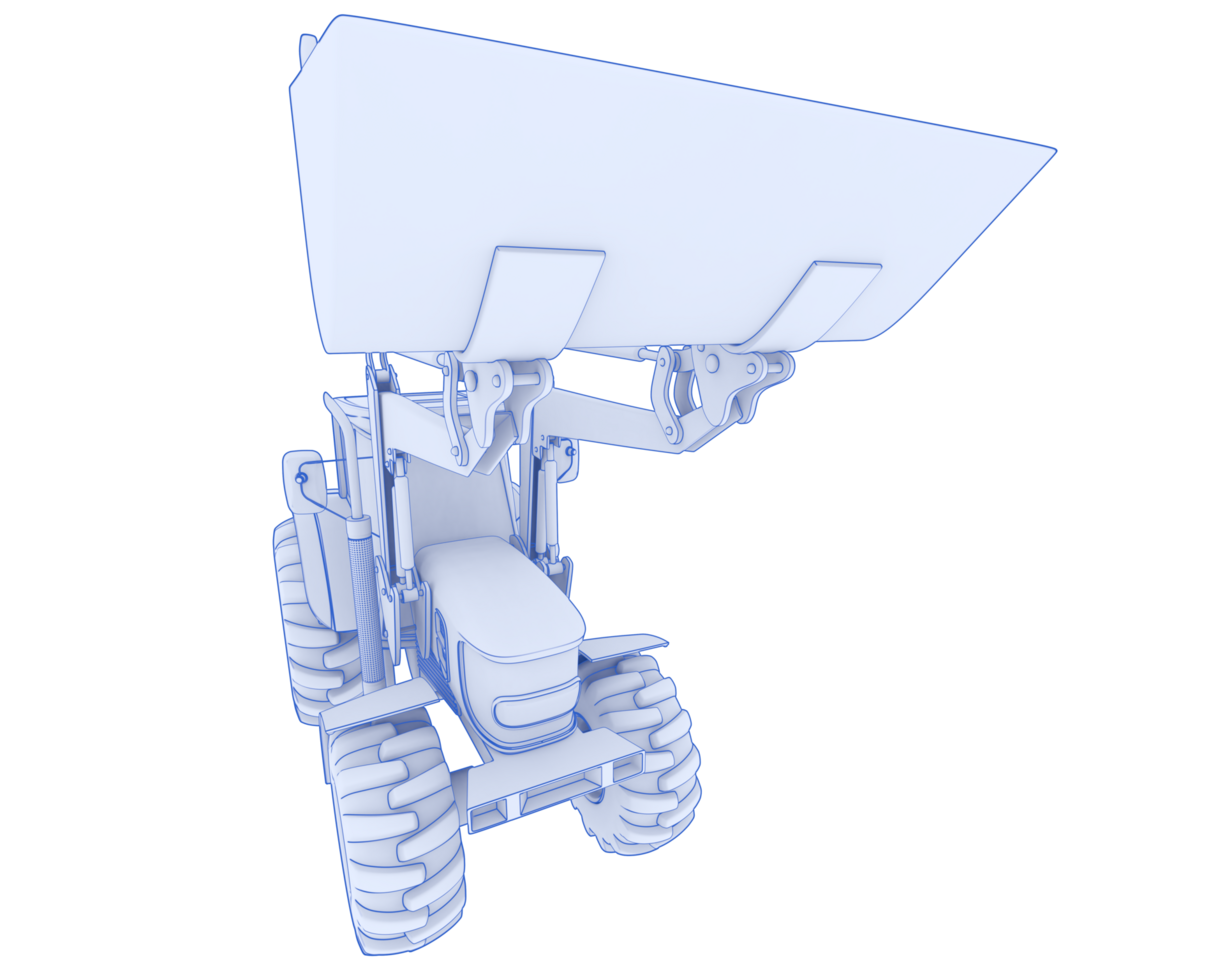 Excavator isolated on background. 3d rendering - illustration png