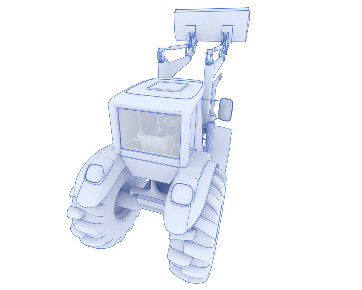 Excavator isolated on background. 3d rendering - illustration png