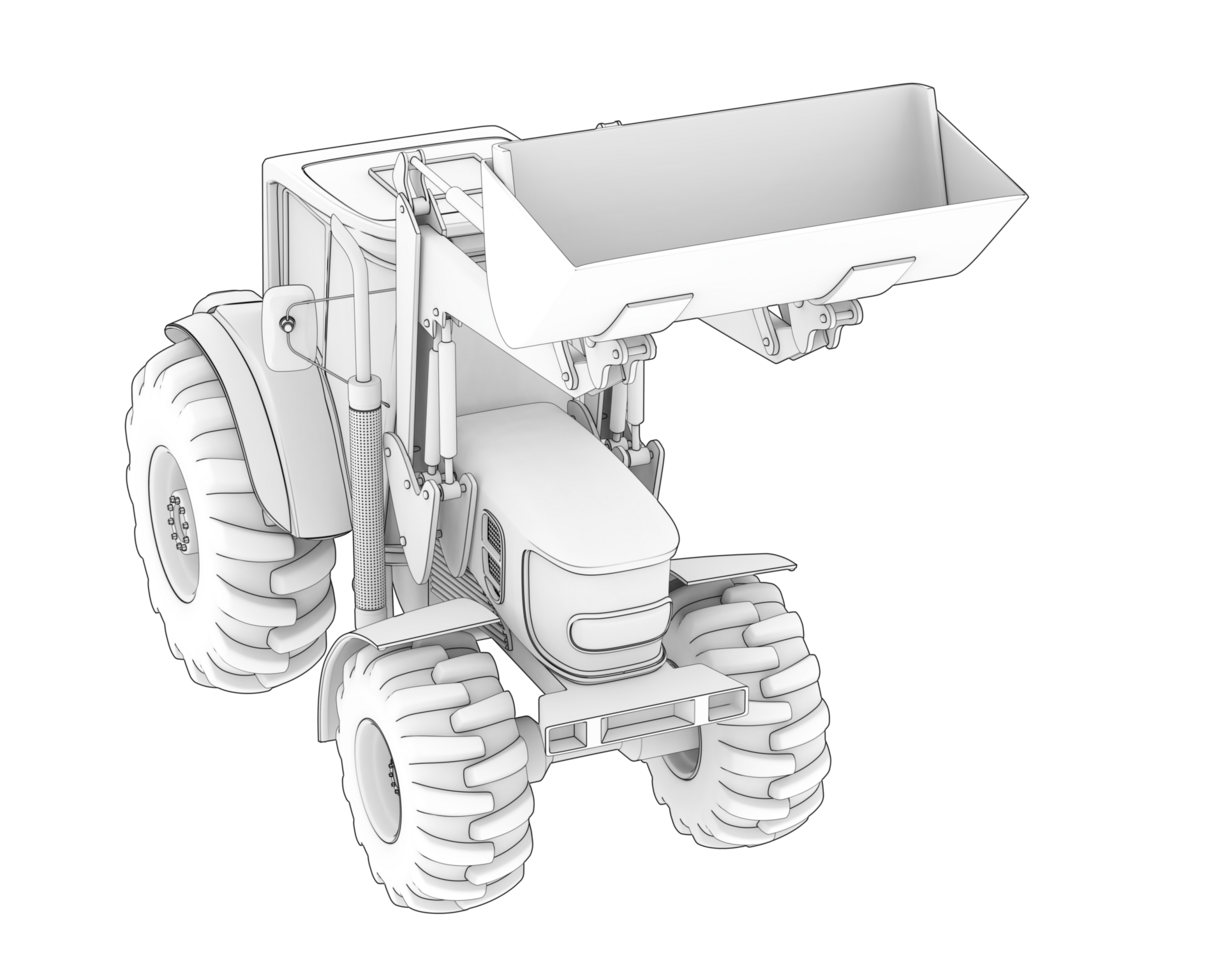 Excavator isolated on background. 3d rendering - illustration png