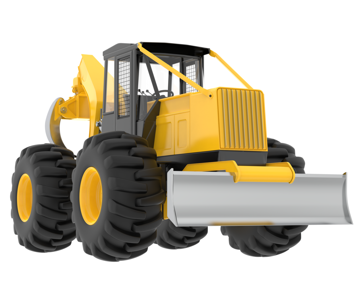 Skidder isolated on background. 3d rendering - illustration png