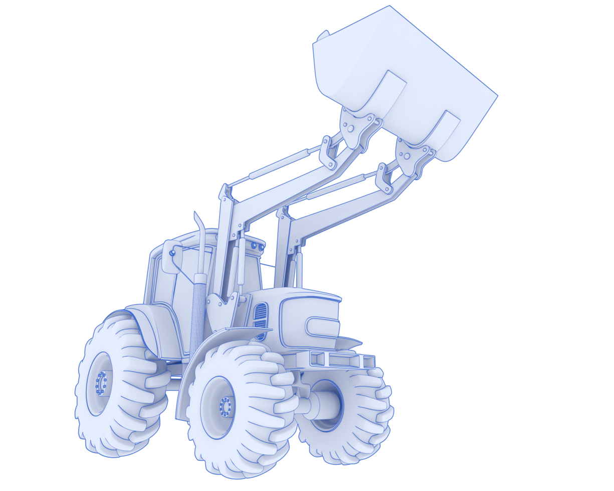 Excavator isolated on background. 3d rendering - illustration png