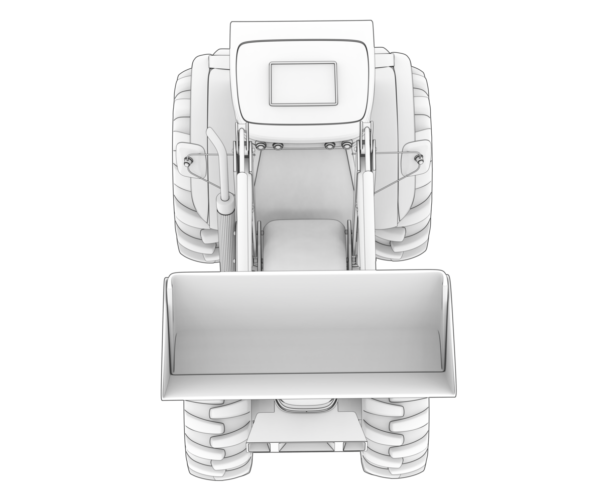 Excavator isolated on background. 3d rendering - illustration png