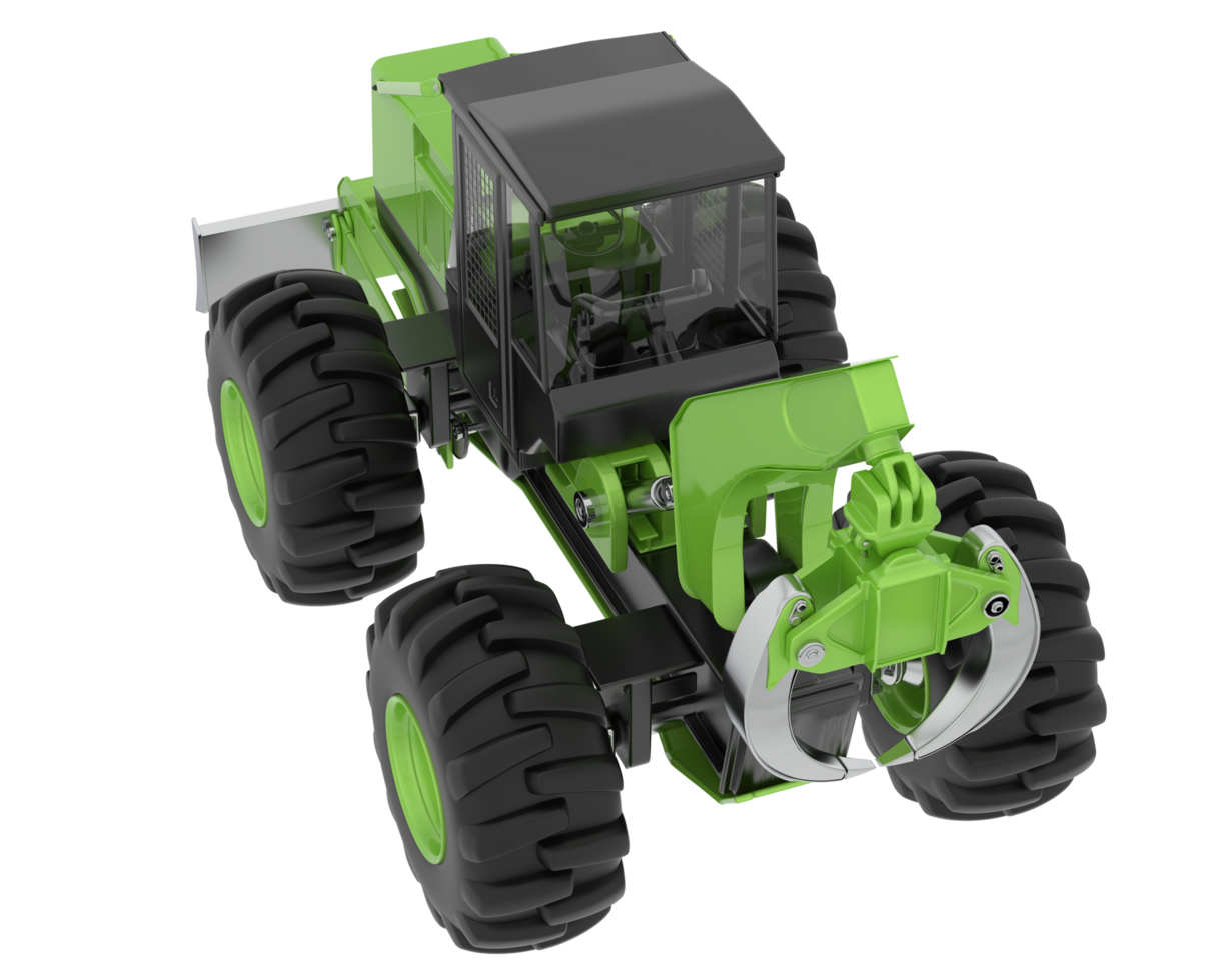Skidder isolated on background. 3d rendering - illustration 45622955 PNG