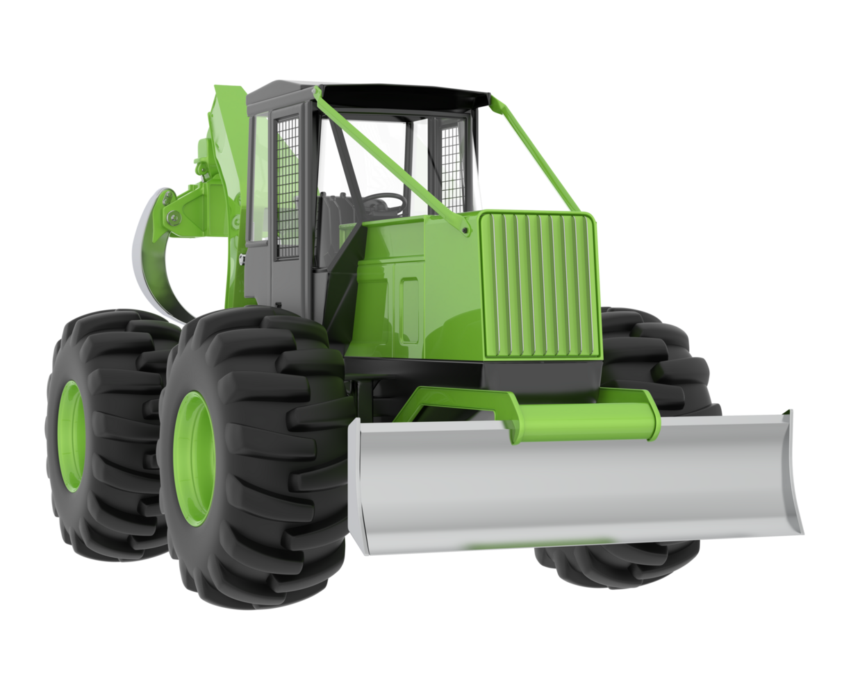 Skidder isolated on background. 3d rendering - illustration png