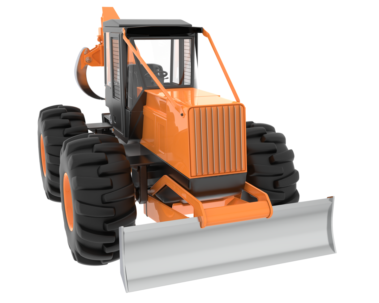 Skidder isolated on background. 3d rendering - illustration png