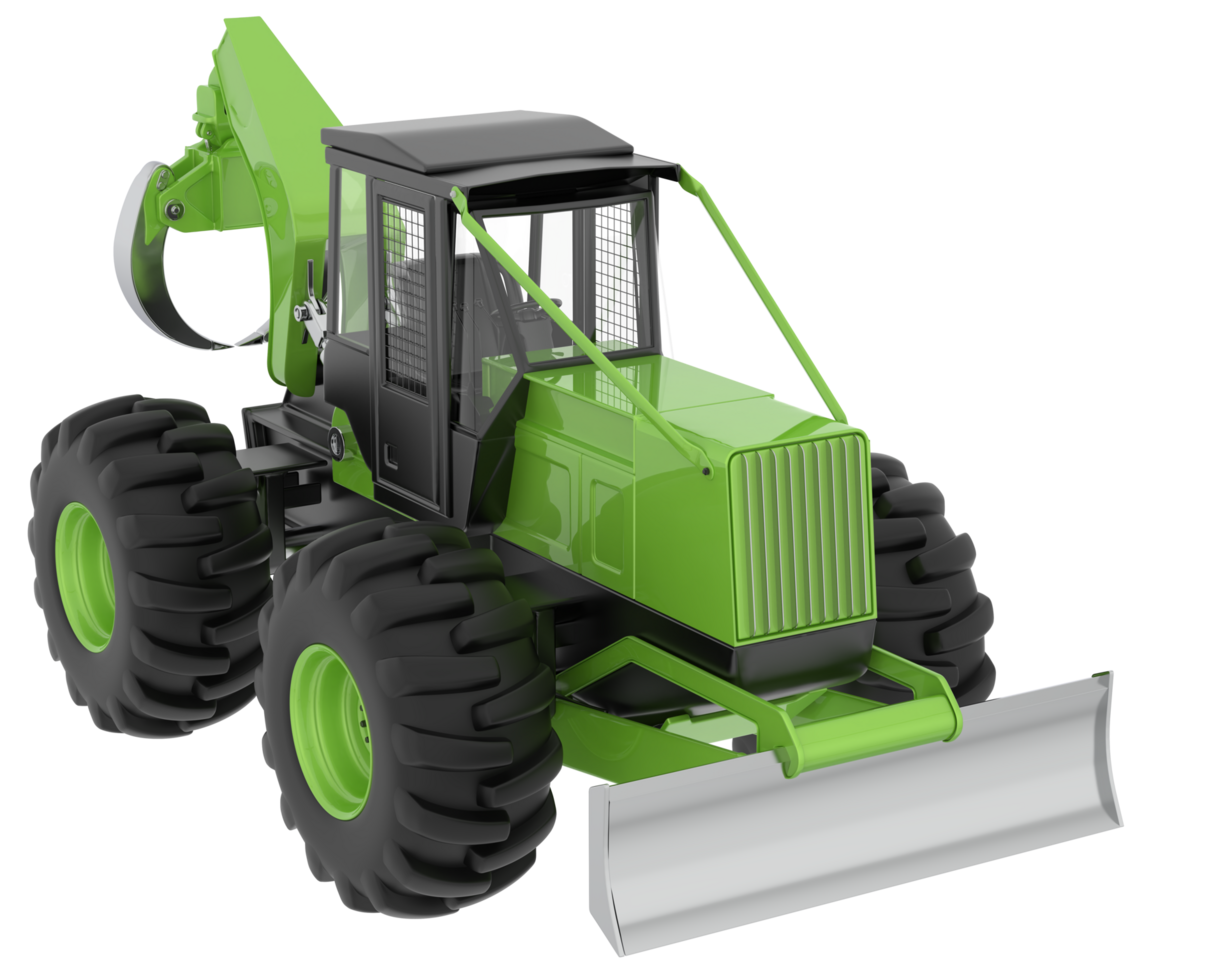Skidder isolated on background. 3d rendering - illustration png