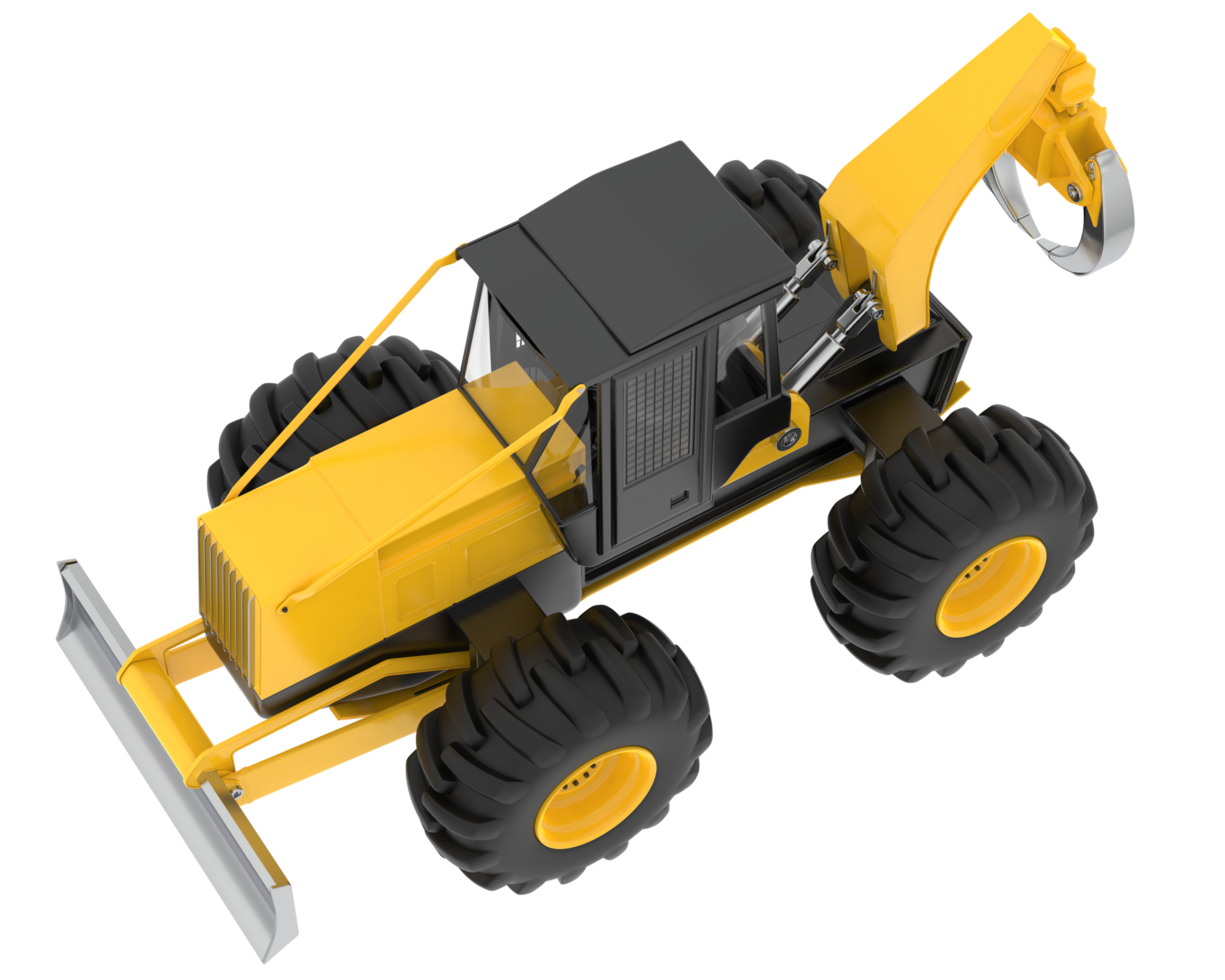 Skidder isolated on background. 3d rendering - illustration png