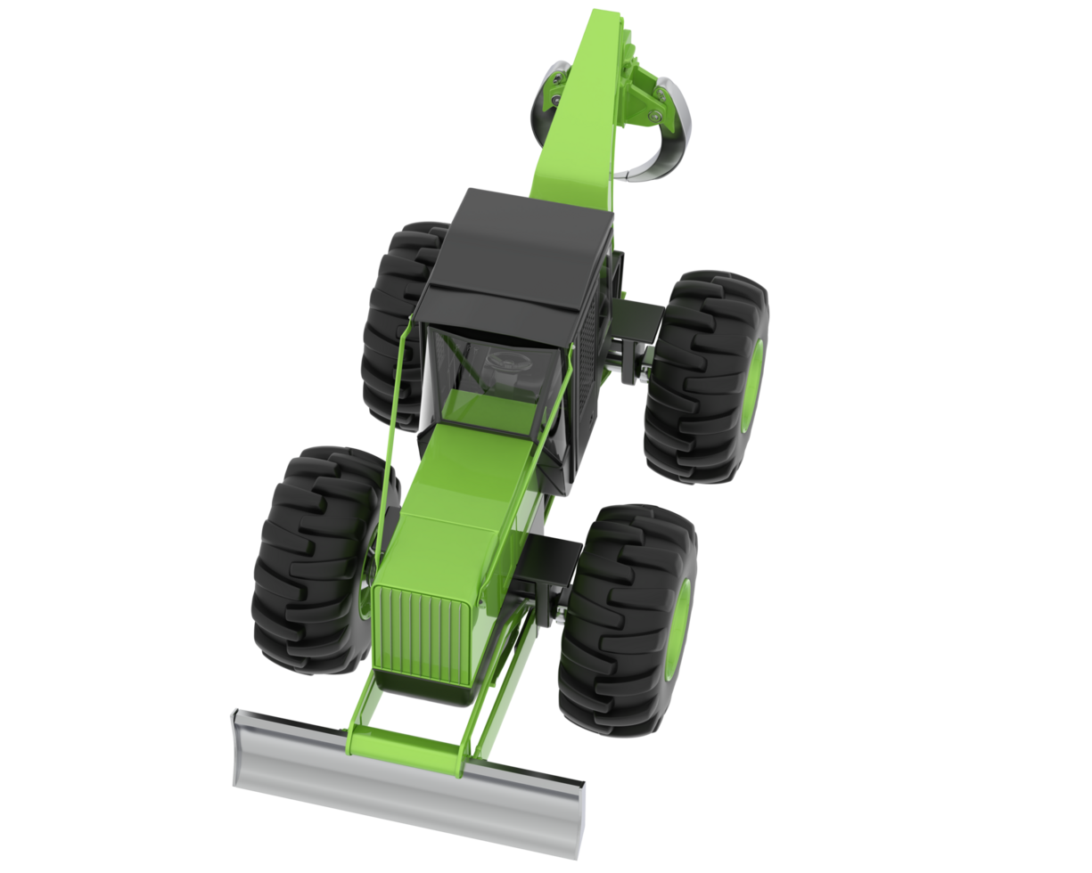 Skidder isolated on background. 3d rendering - illustration png