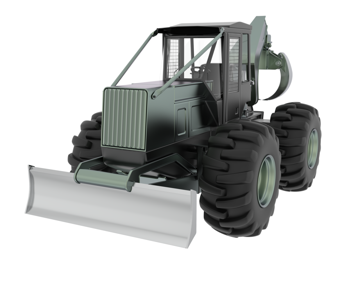 Skidder isolated on background. 3d rendering - illustration png
