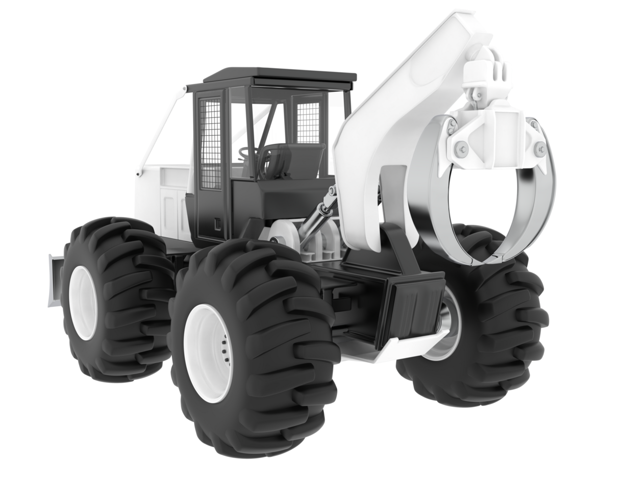 Skidder isolated on background. 3d rendering - illustration png