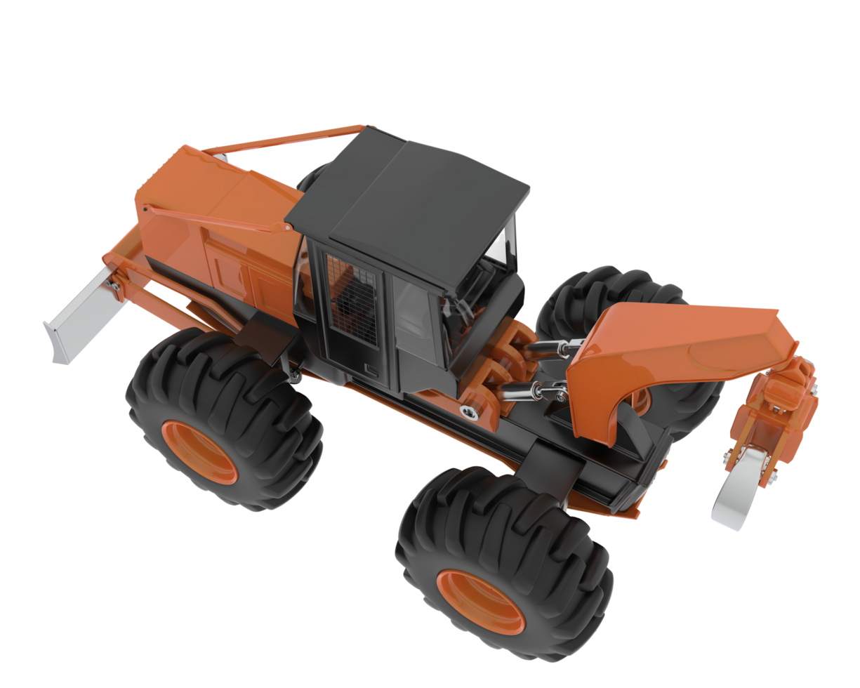 Skidder isolated on background. 3d rendering - illustration png