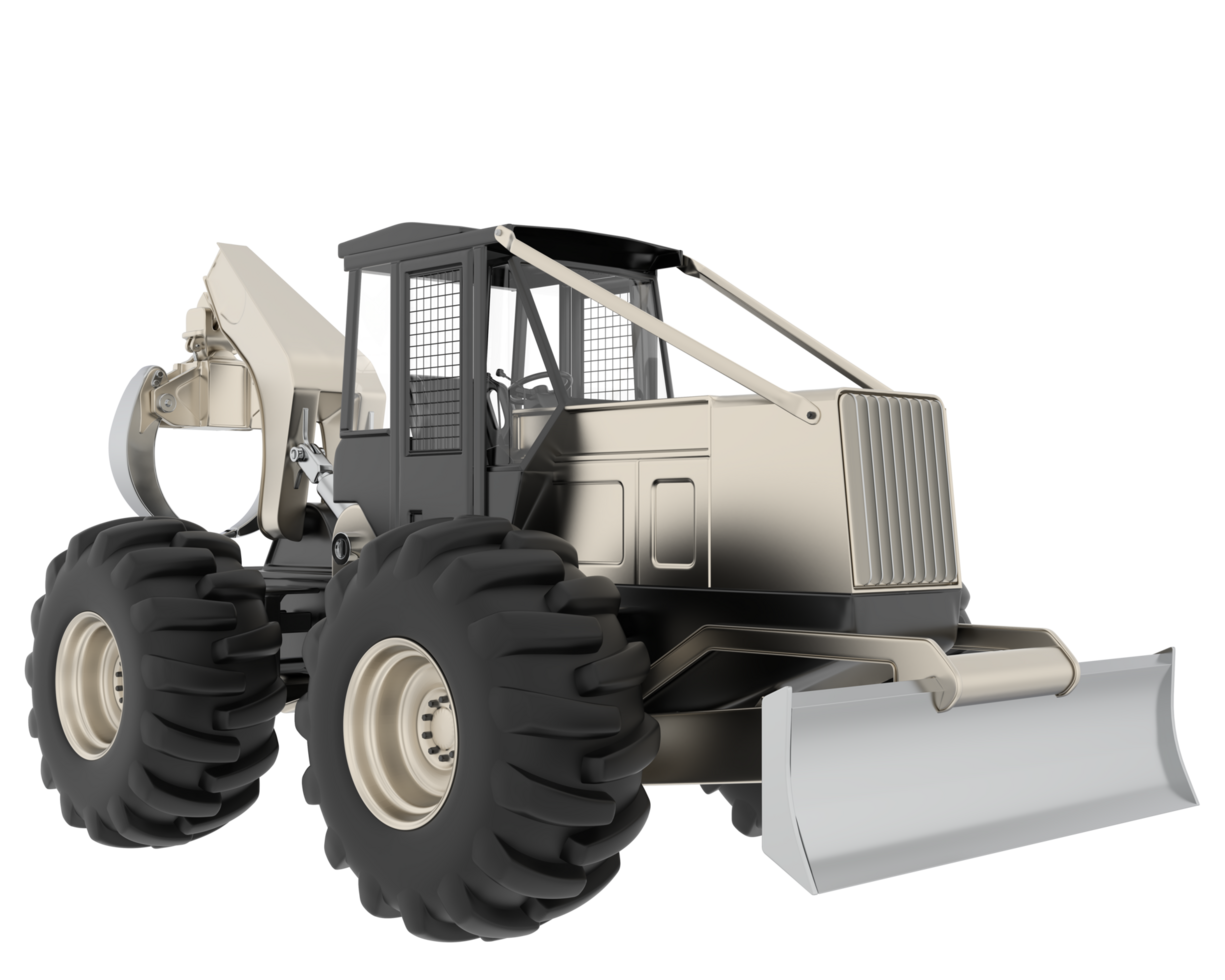 Skidder isolated on background. 3d rendering - illustration png