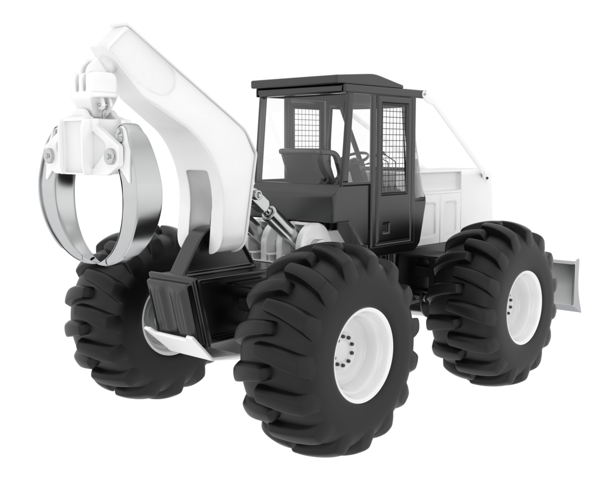 Skidder isolated on background. 3d rendering - illustration png
