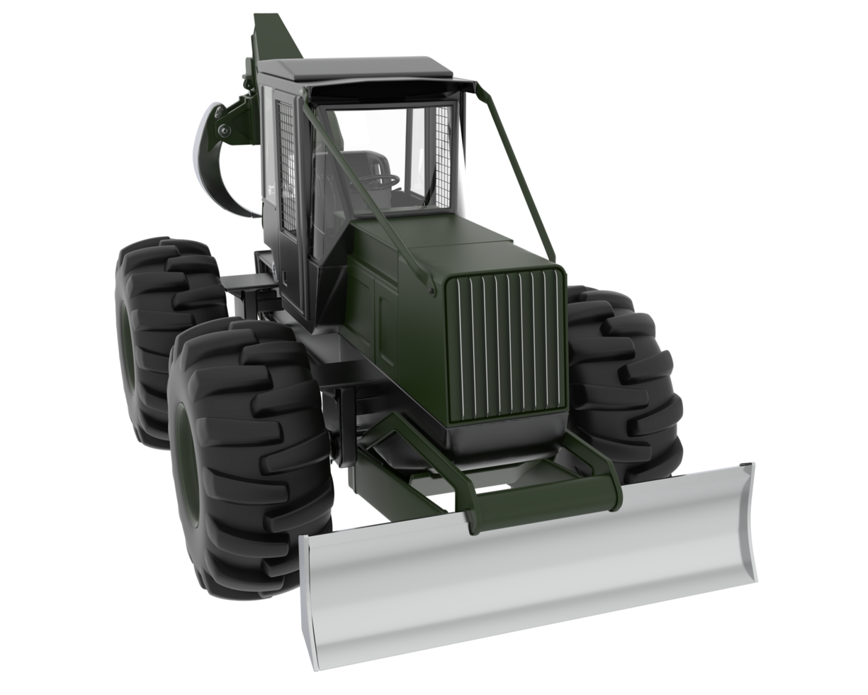 Skidder isolated on background. 3d rendering - illustration png
