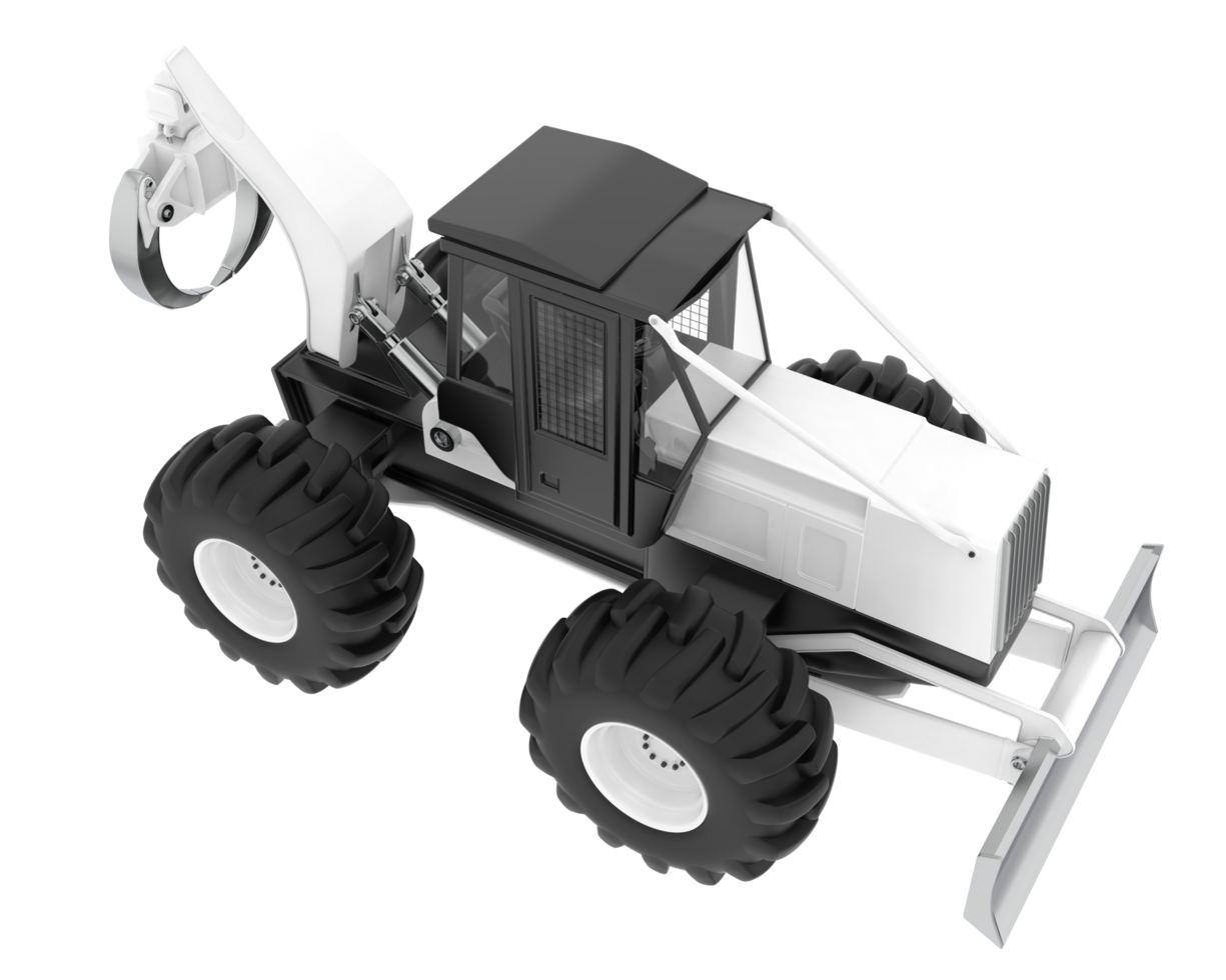 Skidder isolated on background. 3d rendering - illustration png