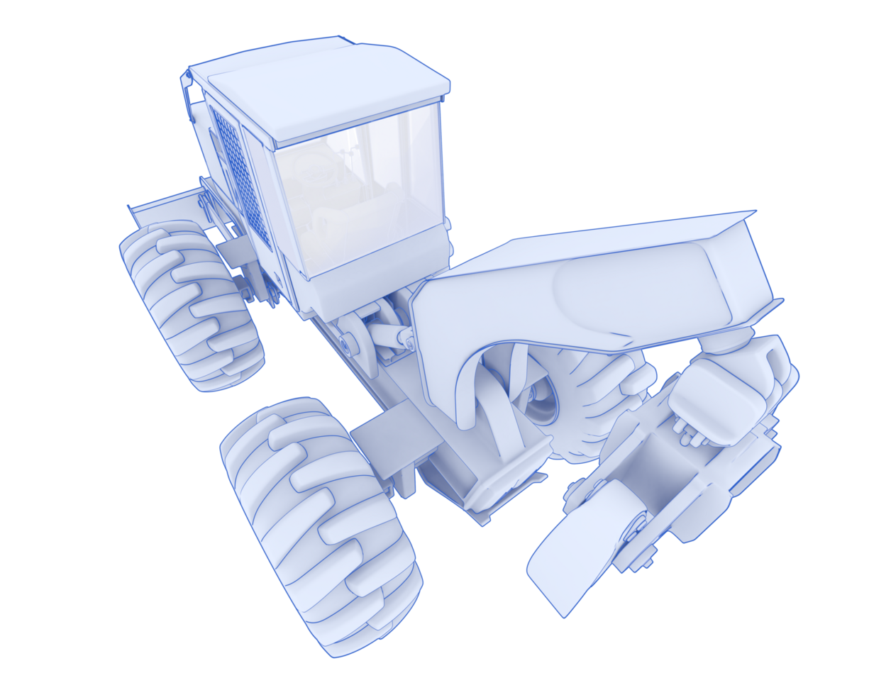 Skidder isolated on background. 3d rendering - illustration png