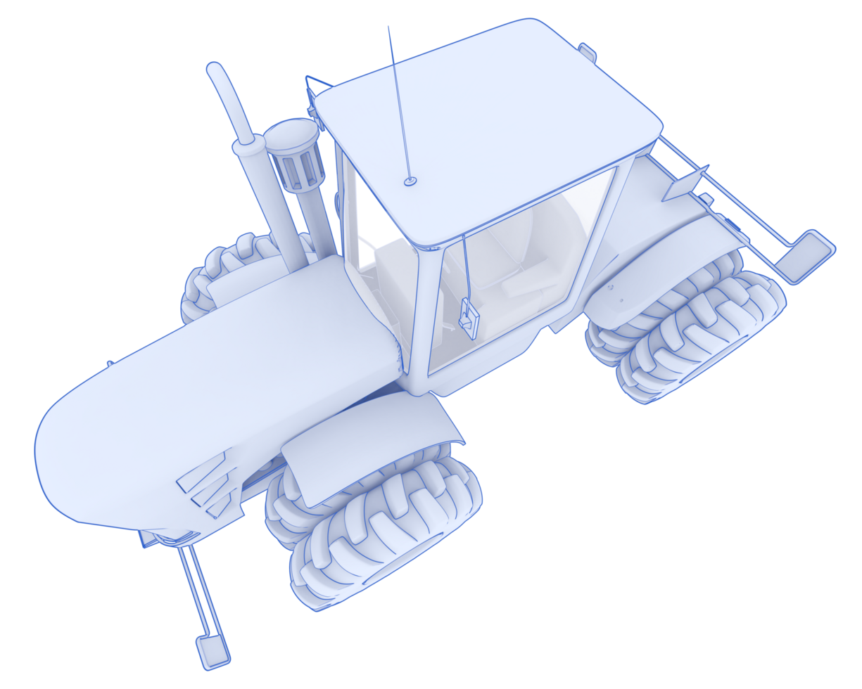 Large tractor isolated on background. 3d rendering - illustration png