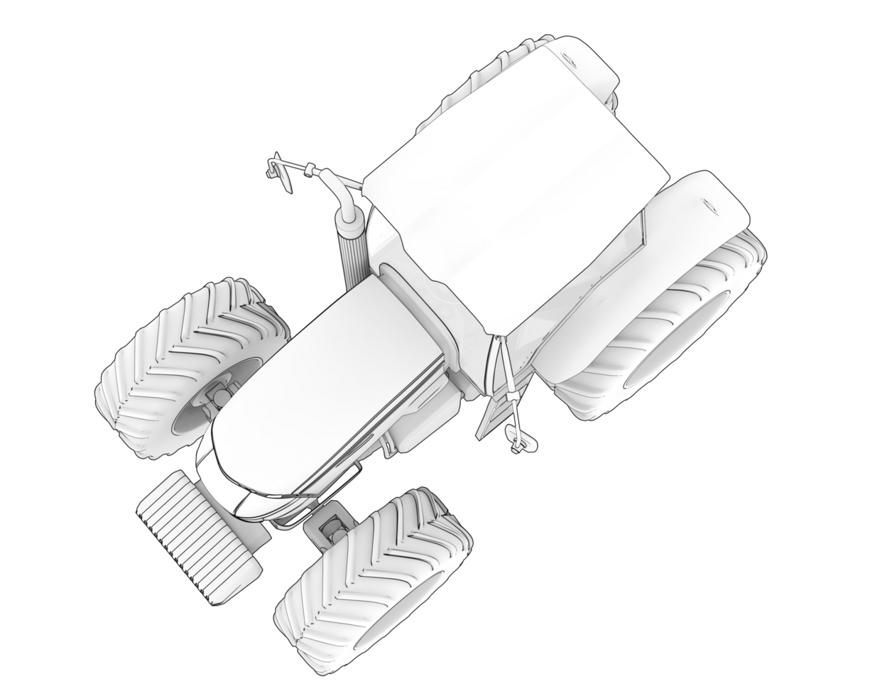 Big farming vehicle isolated on background. 3d rendering - illustration png