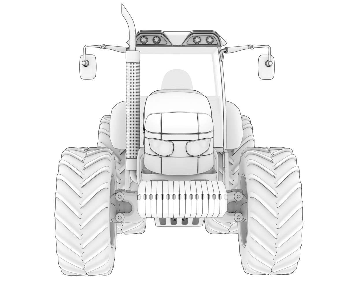 Big farming vehicle isolated on background. 3d rendering - illustration png