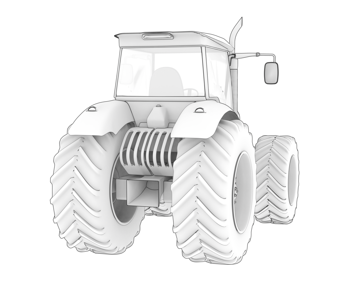 Big farming vehicle isolated on background. 3d rendering - illustration png