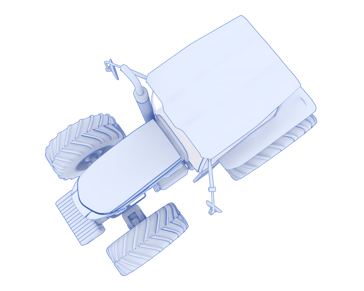 Big farming vehicle isolated on background. 3d rendering - illustration png