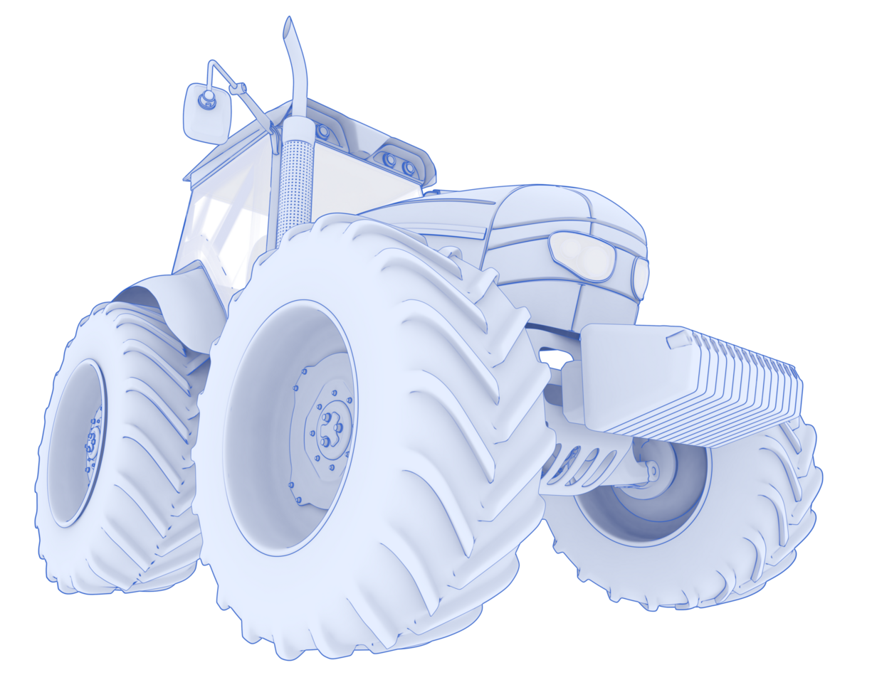 Big farming vehicle isolated on background. 3d rendering - illustration png