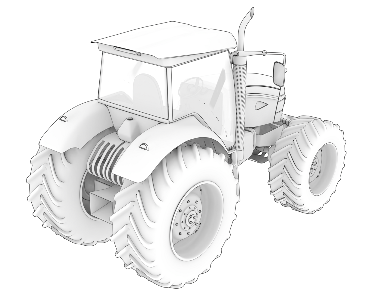 Big farming vehicle isolated on background. 3d rendering - illustration png