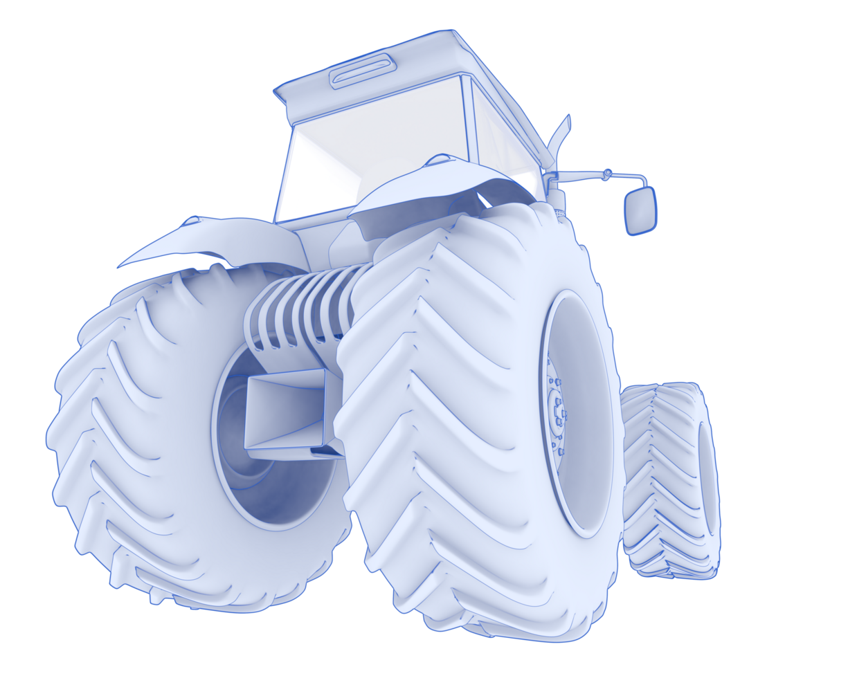 Big farming vehicle isolated on background. 3d rendering - illustration png