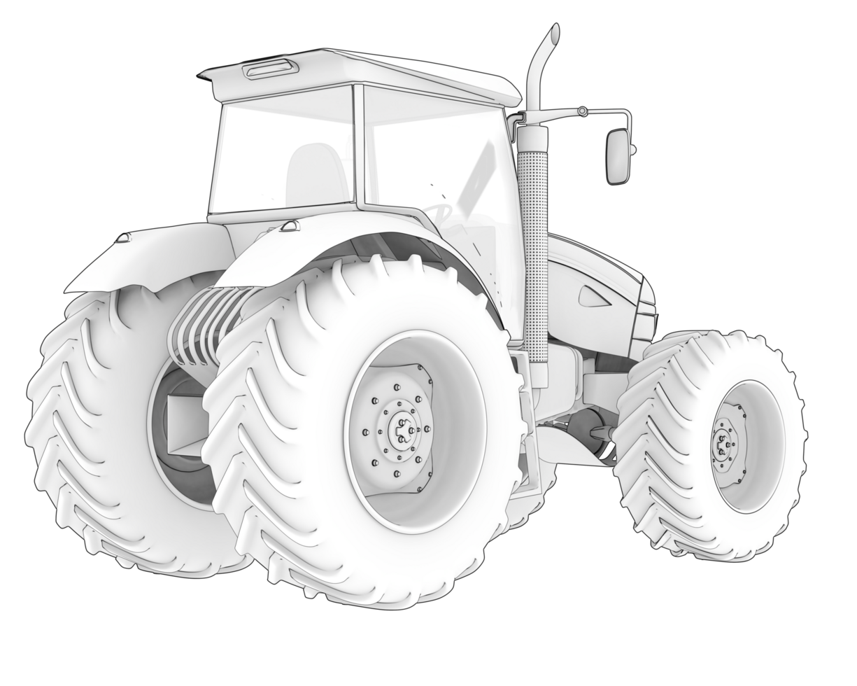 Big farming vehicle isolated on background. 3d rendering - illustration png