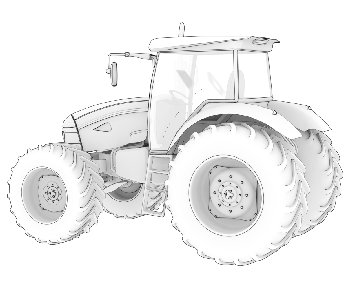 Big farming vehicle isolated on background. 3d rendering - illustration png