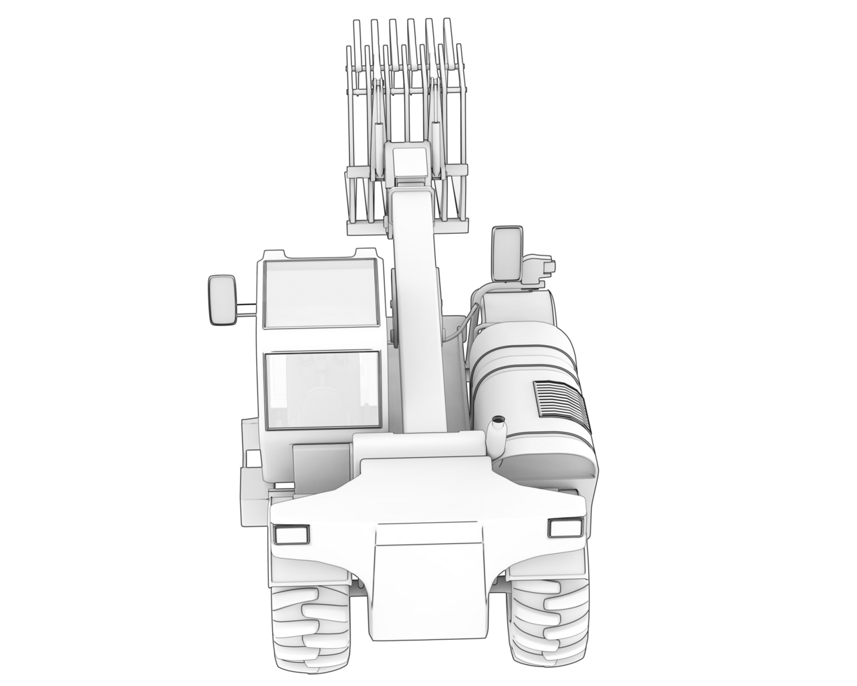Forest machine isolated on background. 3d rendering - illustration png