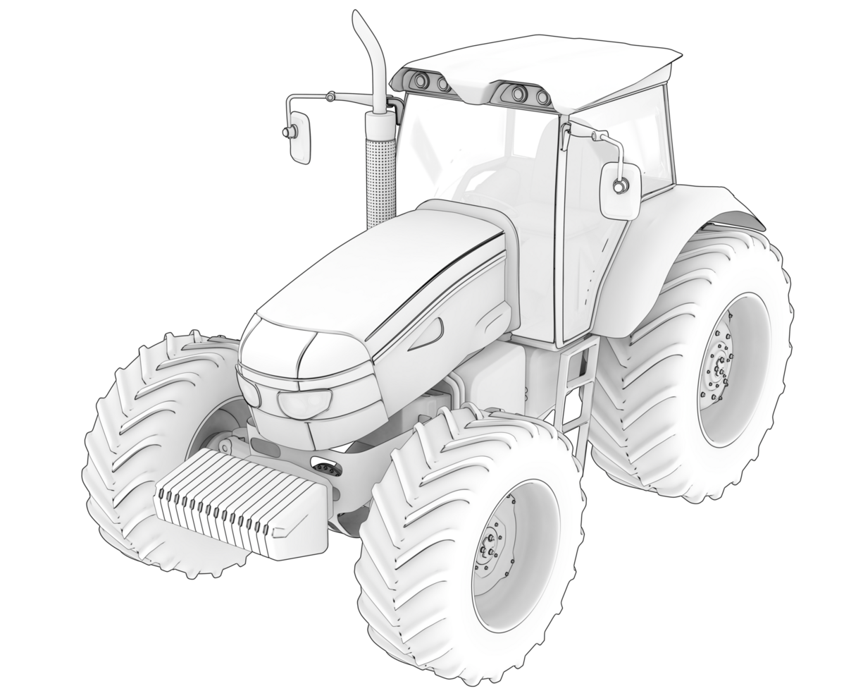 Big farming vehicle isolated on background. 3d rendering - illustration png