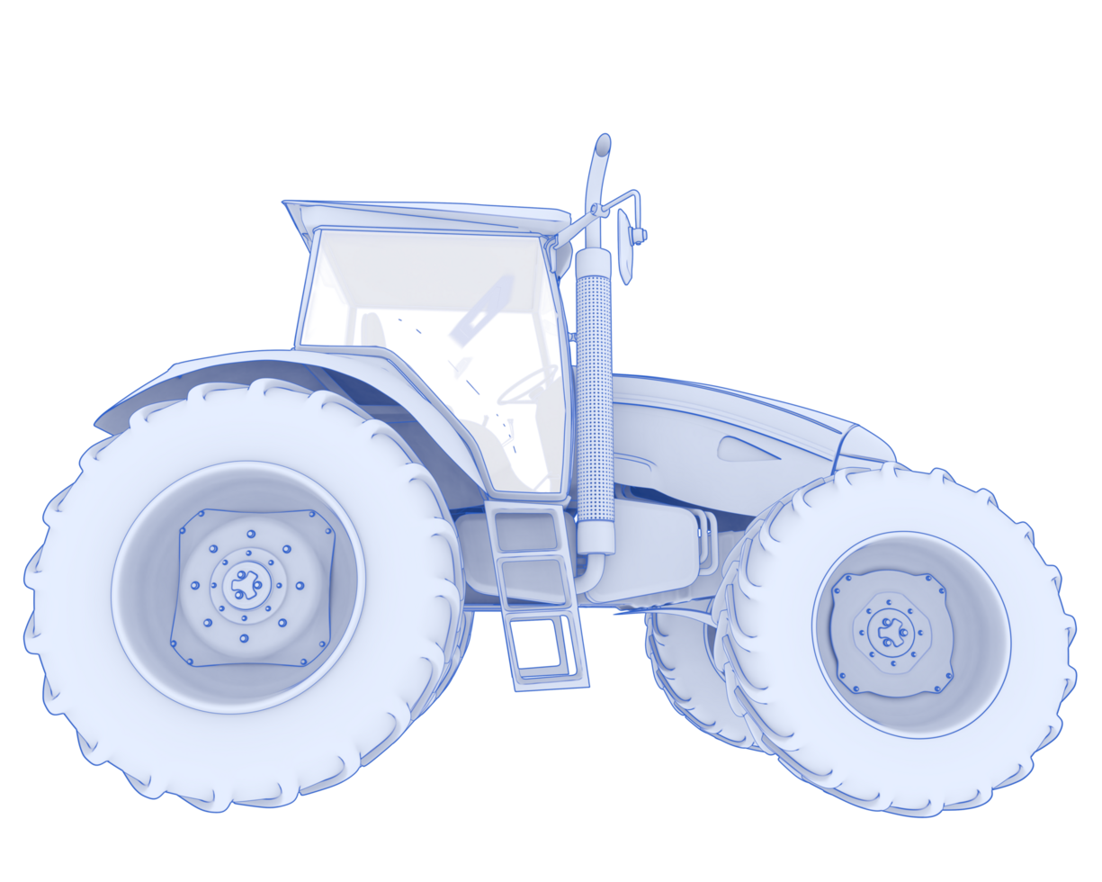 Big farming vehicle isolated on background. 3d rendering - illustration png