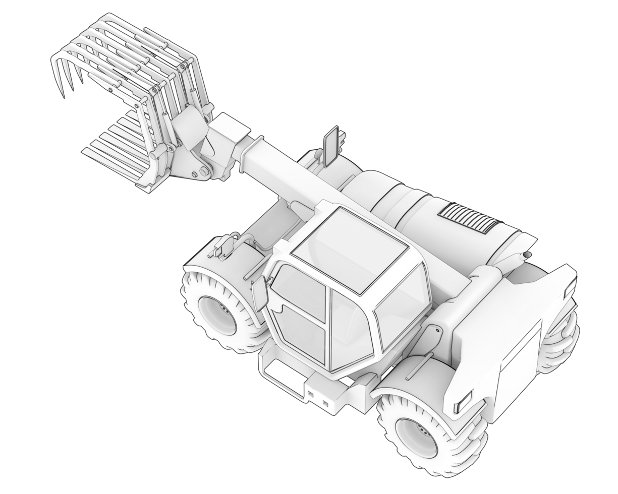 Forest machine isolated on background. 3d rendering - illustration png