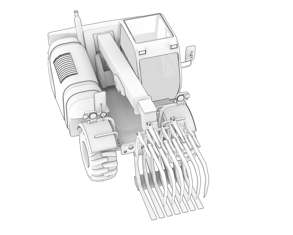 Forest machine isolated on background. 3d rendering - illustration png