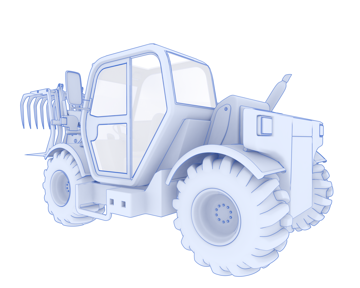 Forest machine isolated on background. 3d rendering - illustration png